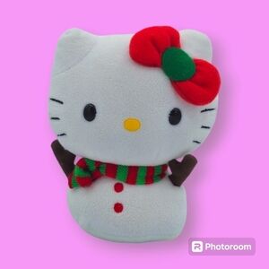 Ty Beanie Baby Hello Kitty Christmas Snowman Stuffed Animal Plush